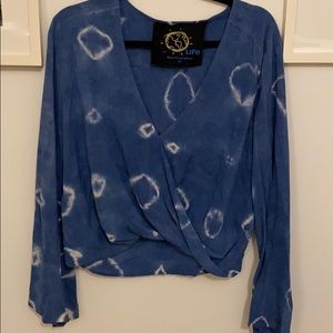 Blue Life Wrap Style Blouse